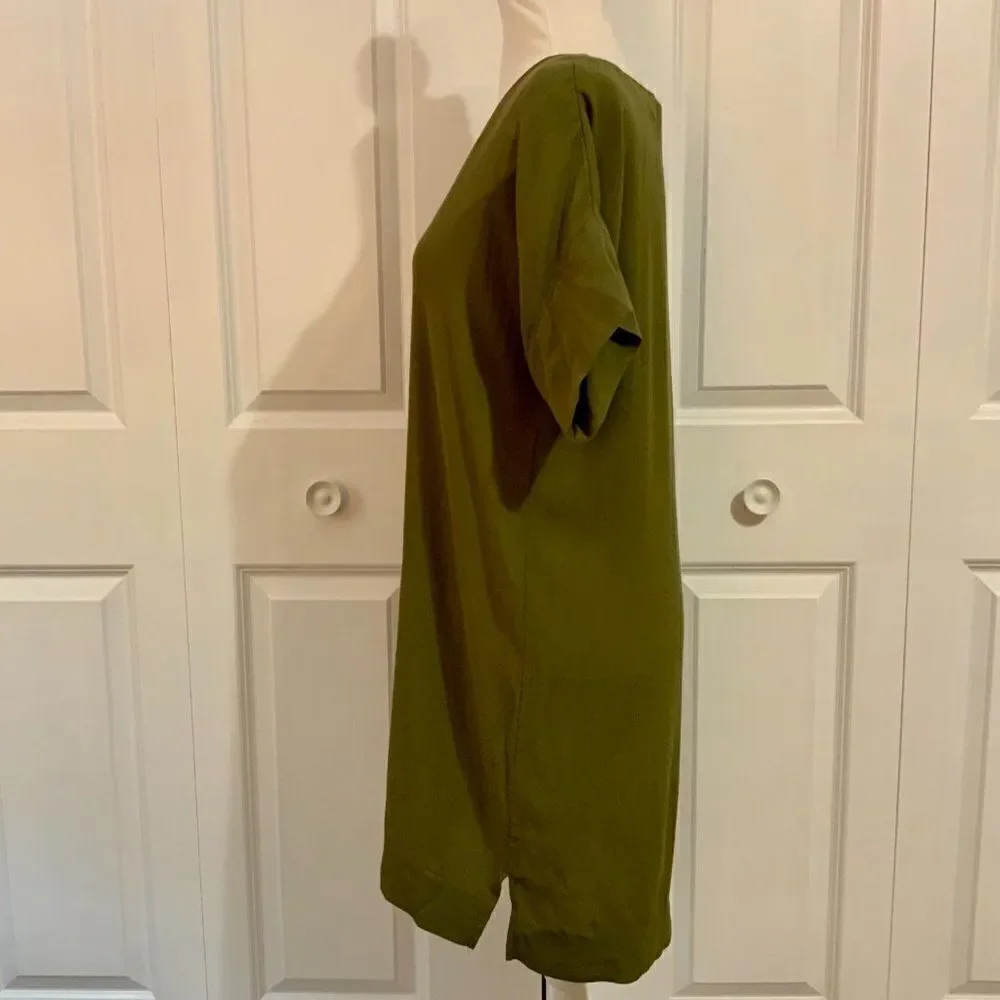 Madewell Olive Green Short Sleeve Novel Shift Dress XS